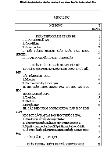 Sáng kiến kinh nghiệm Một số biện pháp hướng dẫn học sinh Lớp 3 học tốt các bài Tập đọc học thuộc lòng