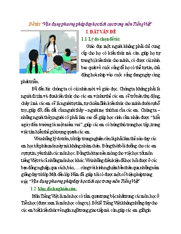 Sáng kiến kinh nghiệm Vận dụng phương pháp dạy học tích cực trong môn Tiếng Việt