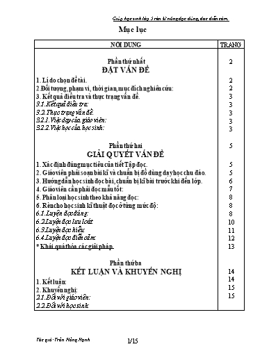 Sáng kiến kinh nghiệm Giúp học sinh Lớp 5 rèn kĩ năng đọc đúng, đọc diễn cảm