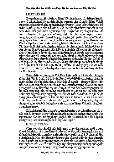 Sáng kiến kinh nghiệm Khai thác các bài Tập đọc để dạy Tập làm văn trong môn Tiếng Việt Lớp 5