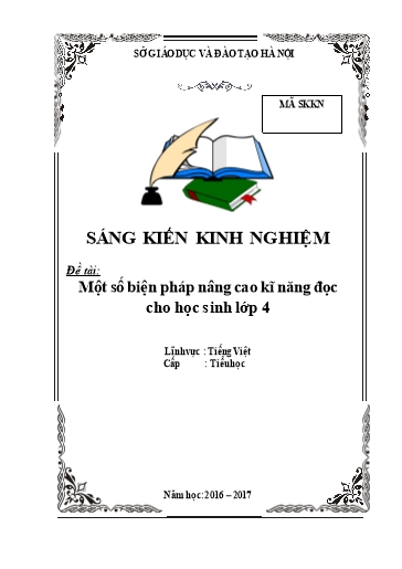 Sáng kiến kinh nghiệm Một số biện pháp nâng cao kĩ năng đọc cho học sinh Lớp 4