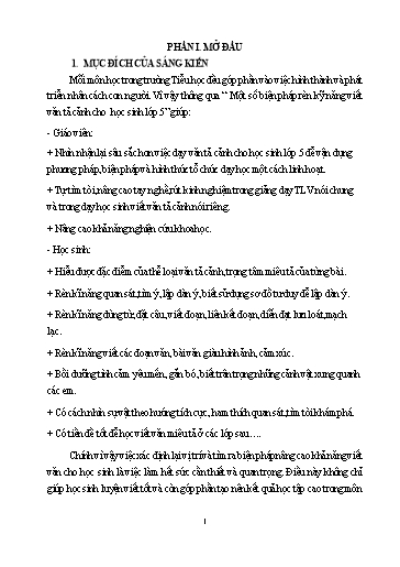 Sáng kiến kinh nghiệm Một số biện pháp rèn kỹ năng viết văn tả cảnh cho học sinh Lớp 5