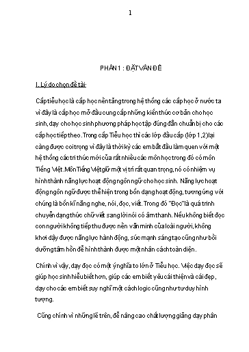 Sáng kiến kinh nghiệm Một số phương pháp giúp học sinh học tốt phân môn Tập đọc Lớp 2 theo hướng phát huy năng lực Sáng kiến kinh nghiệm Một số phương pháp giúp học sinh học tốt phân môn Tập đọc Lớp 2 theo hướng phát huy năng lực