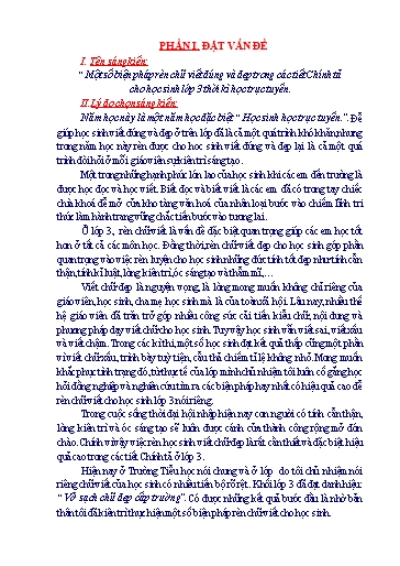 SKKN Một số biện pháp rèn chữ viết đúng và đẹp cho học sinh Lớp 3 trong các tiết Chính tả thời kì học trực tuyến